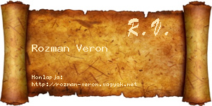 Rozman Veron névjegykártya
